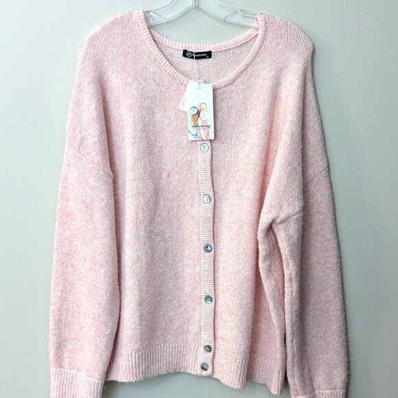 NWT Pretty Garden Women's Blush Pink Button Front Cardigan Sweater. Size XL - Picture 1 of 4